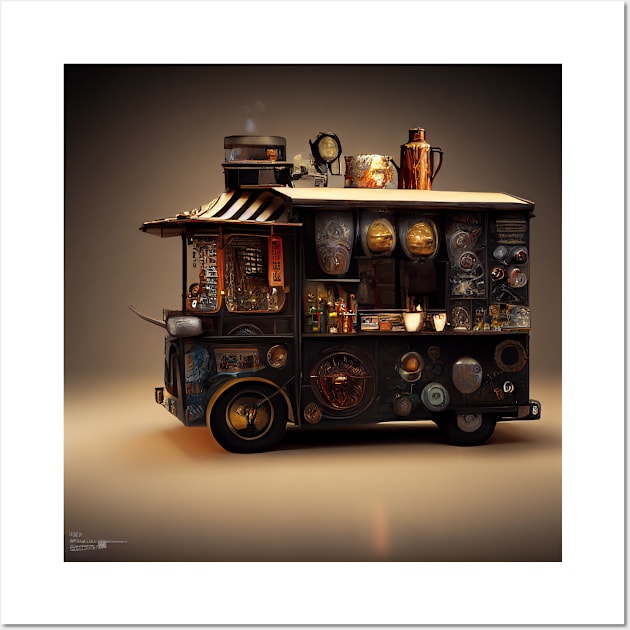 Steampunk Tokyo Ramen Food Truck Wall Art by Grassroots Green